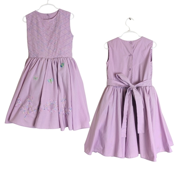 Whimsical Fit & Flare Dress Butterfly Ladybug Dragonfly Girls 8 - Picture 1 of 12